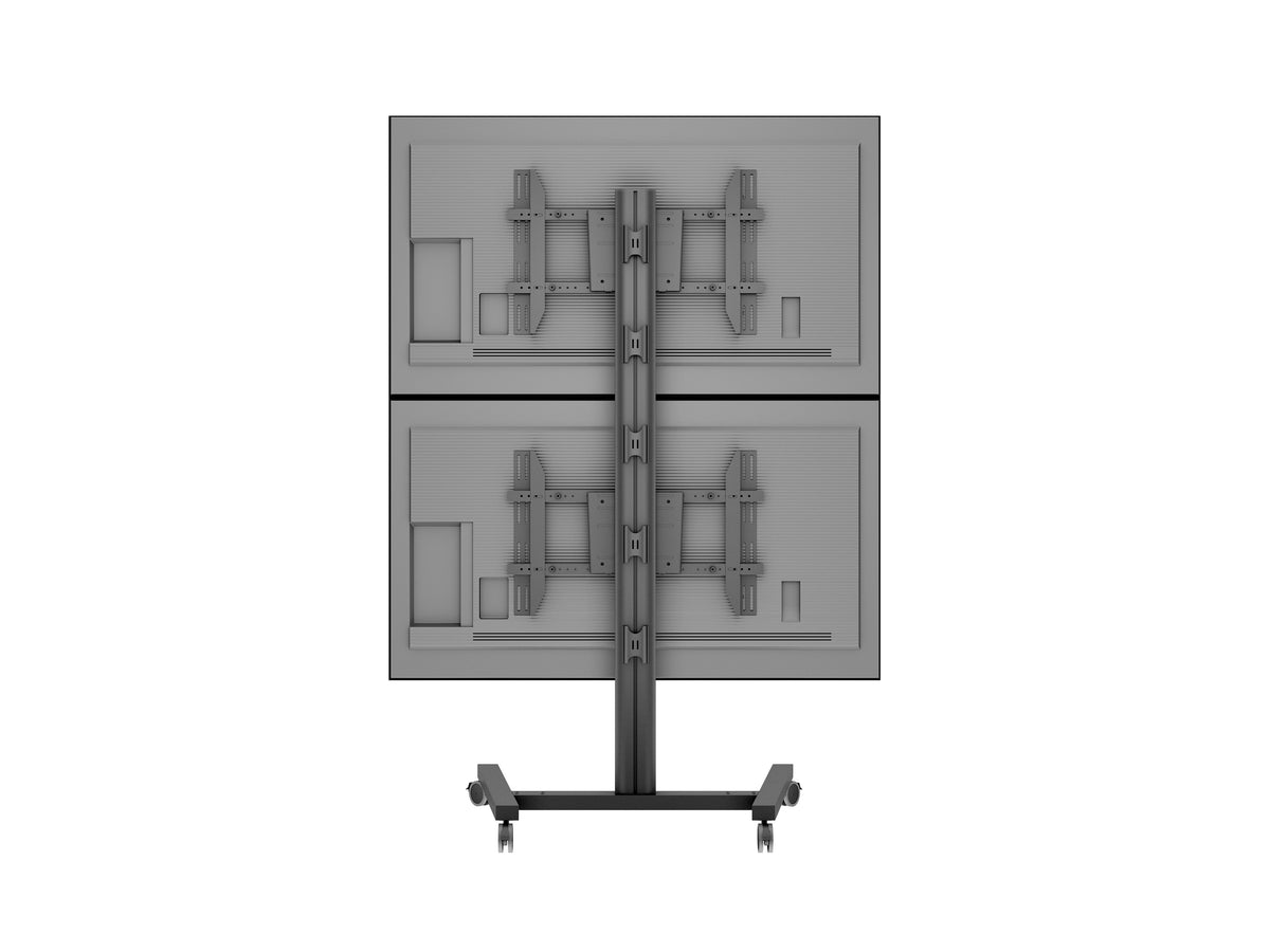 Multibrackets M Display Stand 180 Dual Vertical Black Mobile Floor Stand for Two 32"–55" Screens | 7350105212215