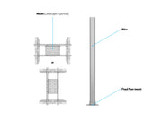 Multibrackets M Display Stand 180 Single Silver Floor Mount for 24"–65" Screens | 7350073732395