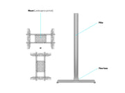 Multibrackets M Display Stand 180 Single Silver Floor Stand for 24"–65" Screens | 7350073732418