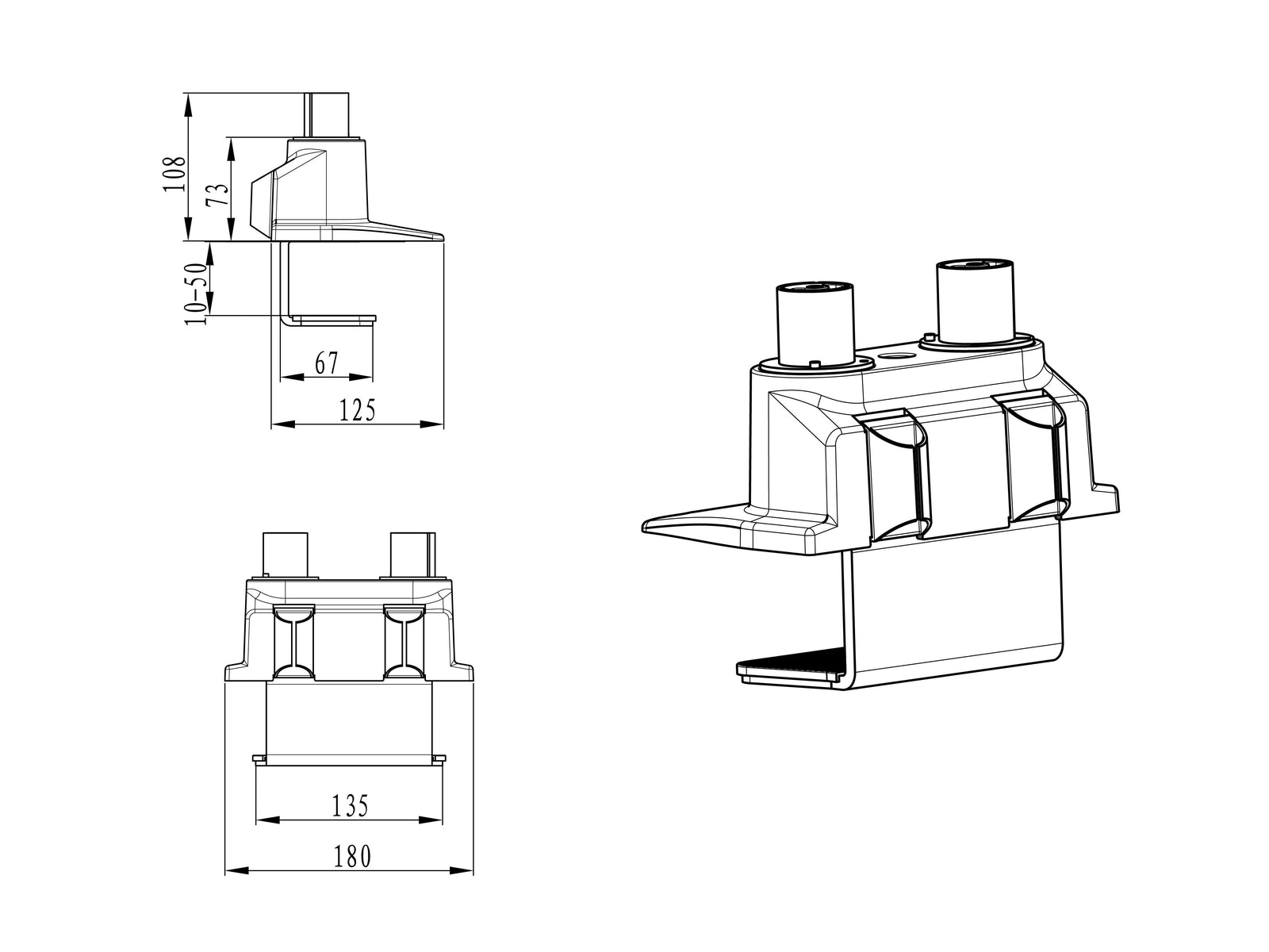 Multibrackets M Duo Deskmount for Dual Gas Lift Monitor Arms | 7350073730704 Mount Accessories Multibrackets