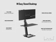 Multibrackets M Easy Stand Sit-Stand Desk Converter for Monitors up to 30" | 7350073733163 Workstation Multibrackets