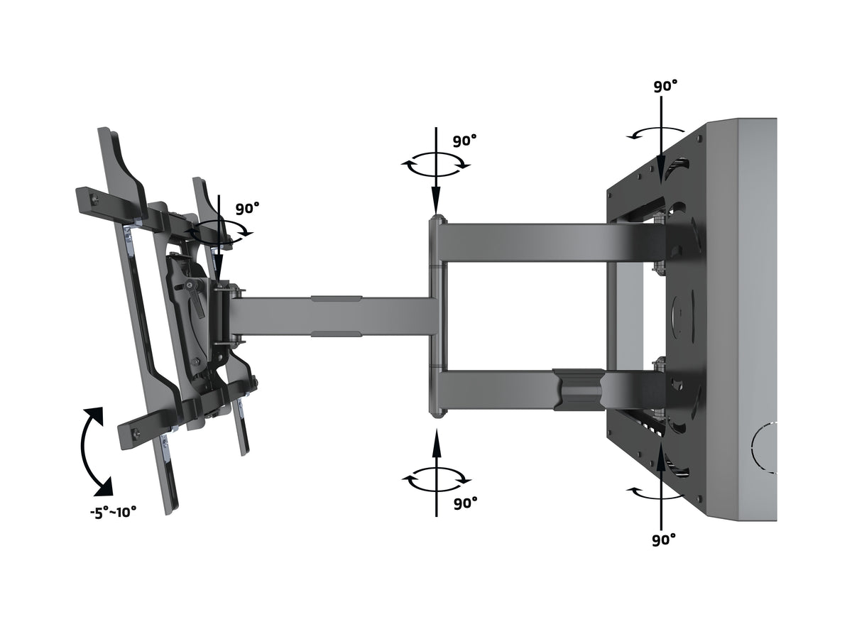 Multibrackets M Flexarm Full Motion Wall Mount with STB Enclosure for 37"–70" Screens | 7350105210198