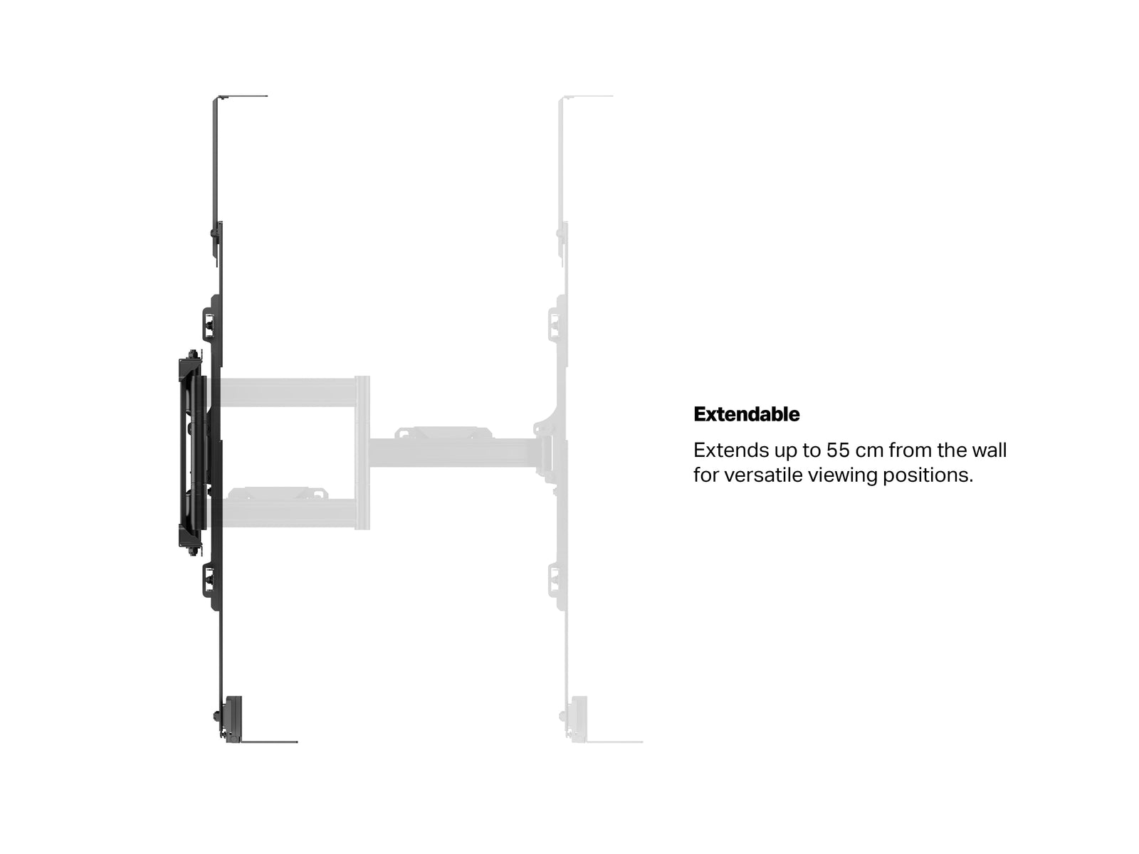 Multibrackets M Flexarm Pro Wall Mount with Soundbar & Camera Shelf 55"–85" Screens | 7350105210532