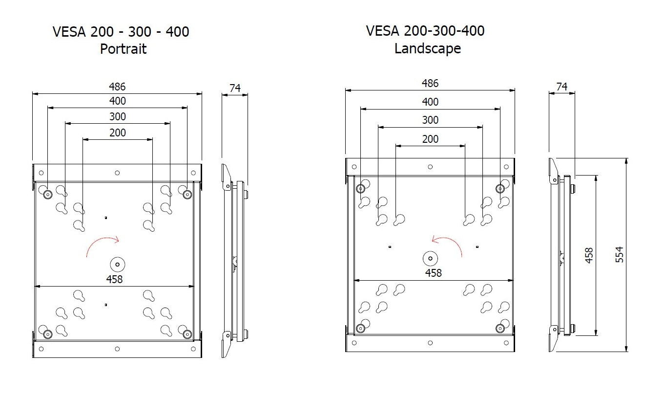 Multibrackets M Flip 200/300/400 Rotating Wall Mount for 50"–95" Screens | 7350073737802