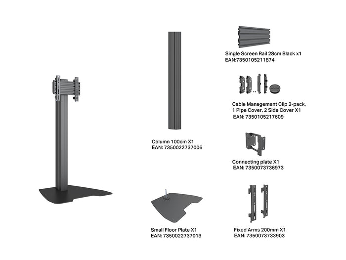 Multibrackets M Floorstand Column Pro 100 – VESA 200 Digital Signage Floor Stand | 7340234816682 Floor Stand Multibrackets