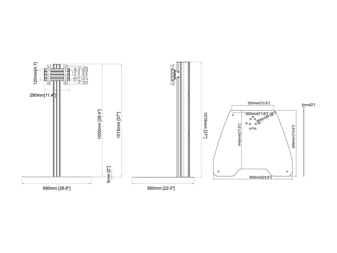 Multibrackets M Floorstand Column Pro 100 – VESA 200 Digital Signage Floor Stand | 7340234816682 Floor Stand Multibrackets