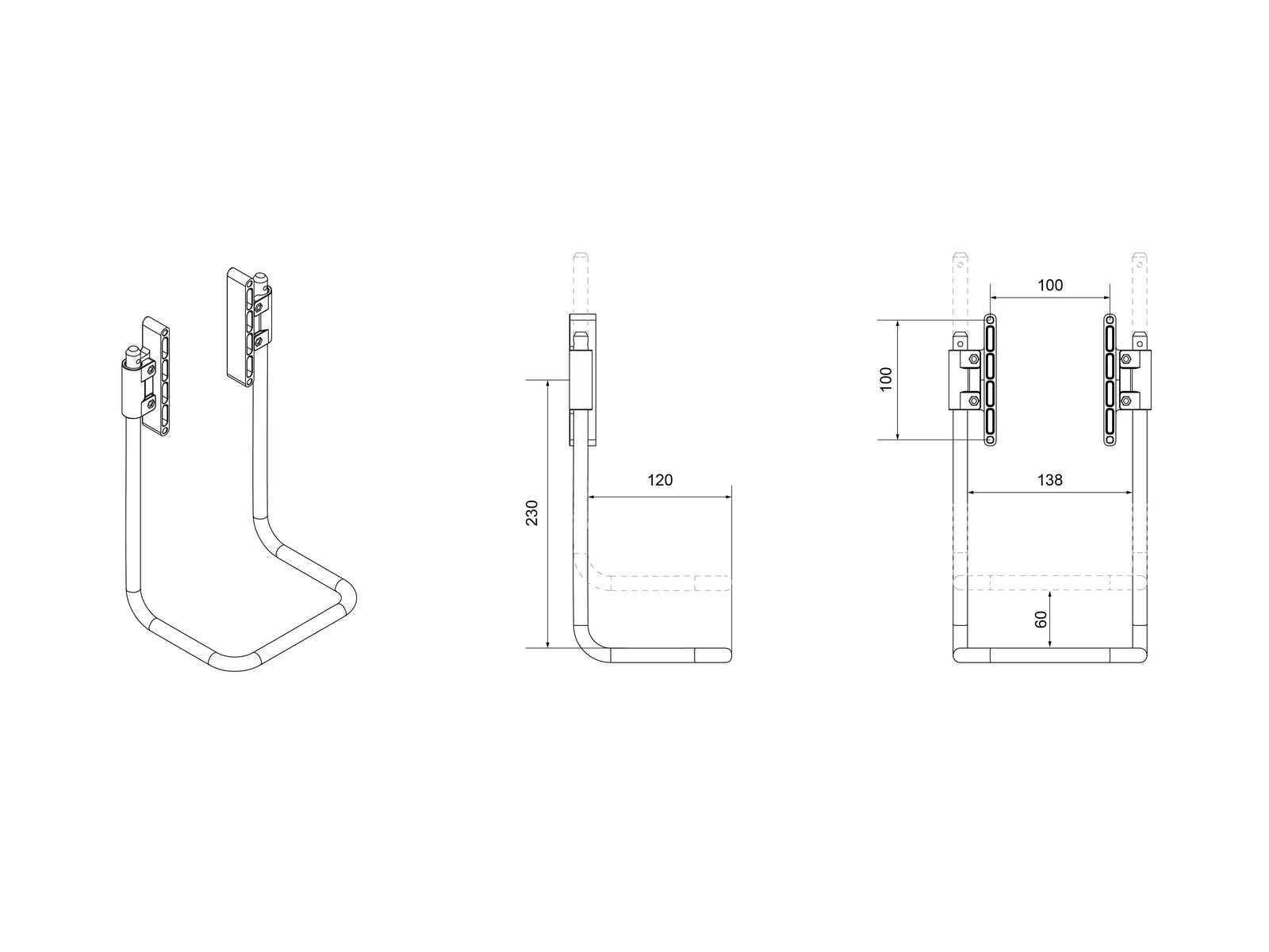 Multibrackets M Gas Lift Arm Monitor Handle VESA 100 – Metallic | 7350105212574 Mount Accessories Multibrackets