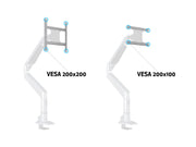 Multibrackets M Gas Lift VESA Adapter 200x200 for Monitor Arms – Silver | 7350073732548 Mount Accessories Multibrackets