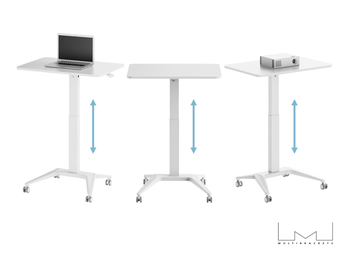 Multibrackets M Height Adjustable Mobile Workstation Basic - White | 7350105217937 Workstation Multibrackets