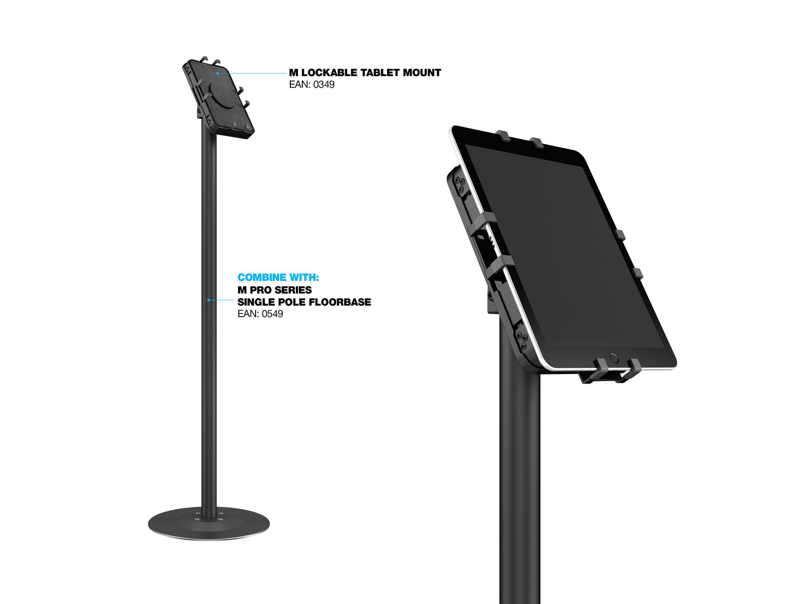 Multibrackets M Lockable VESA Tablet Mount for 7"–14.6" Tablets – Secure Universal Holder | 7350105210341