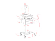 Multibrackets M Medical Cart Basic with Drawer & Fixed Monitor Arm Mobile Workstation | 7350105219627 Workstation Cart Multibrackets