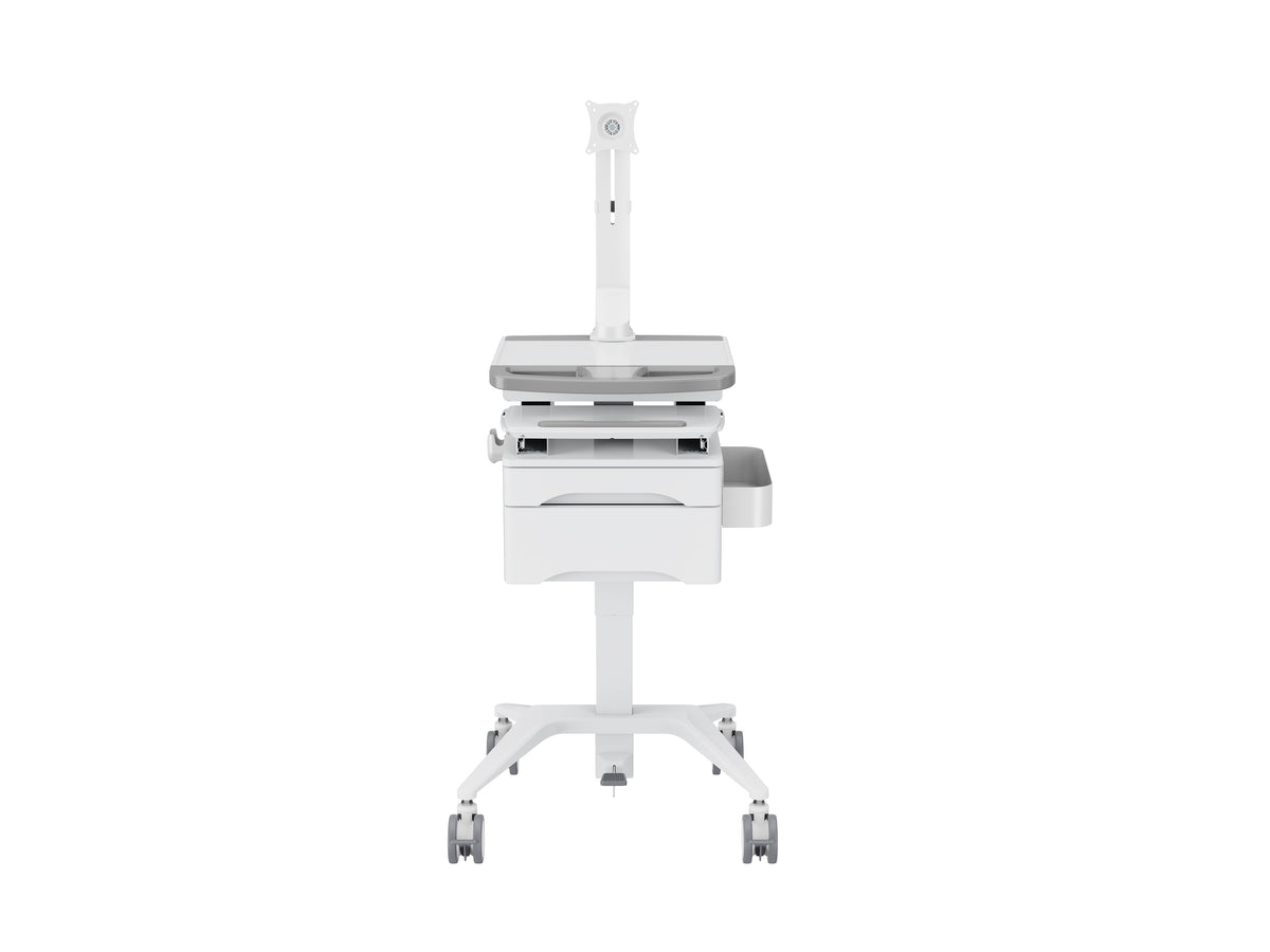 Multibrackets M Medical Cart Basic with Drawer & Fixed Monitor Arm Mobile Workstation | 7350105219627 Workstation Cart Multibrackets