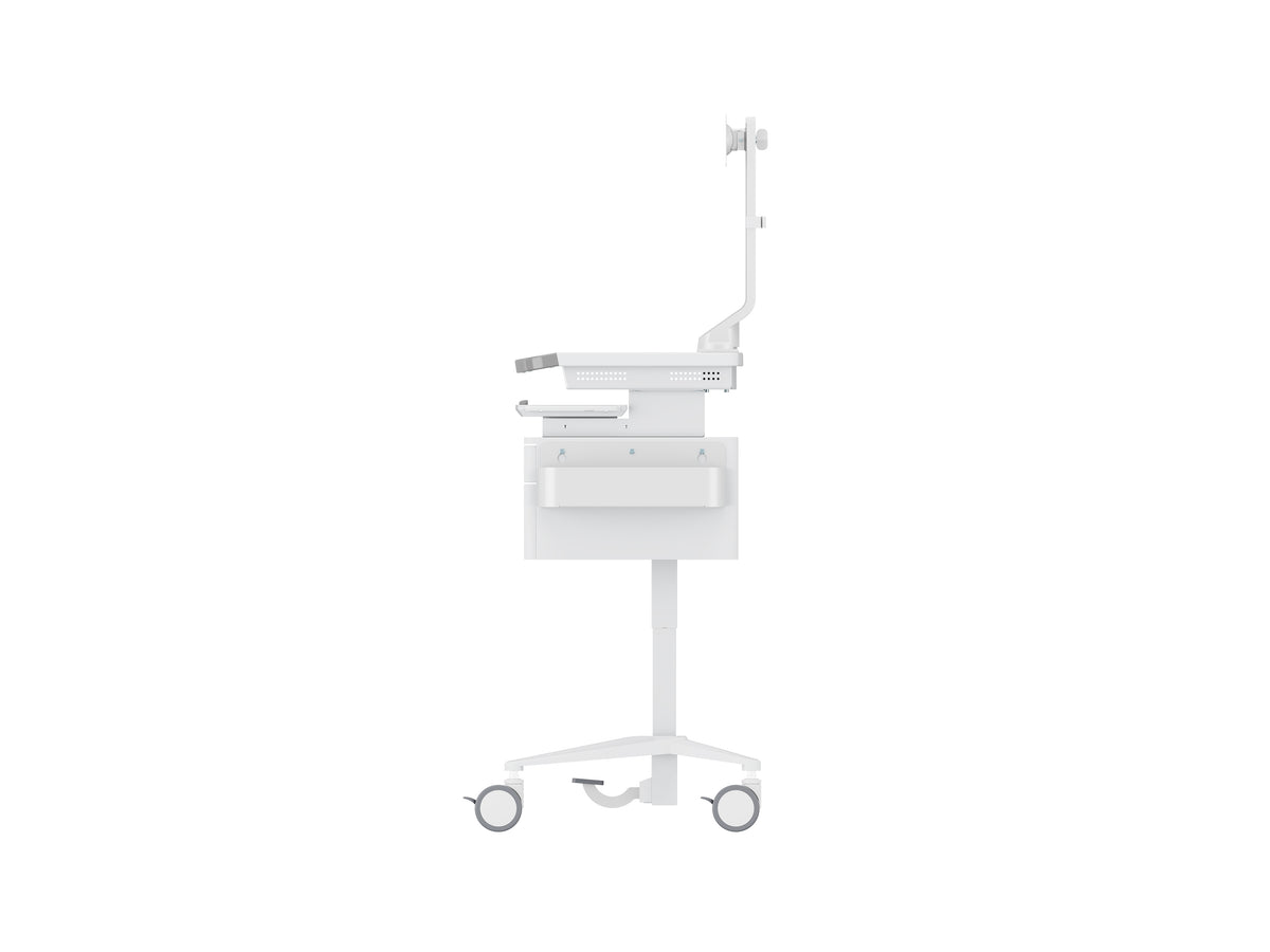 Multibrackets M Medical Cart Basic with Drawer & Fixed Monitor Arm Mobile Workstation | 7350105219627 Workstation Cart Multibrackets