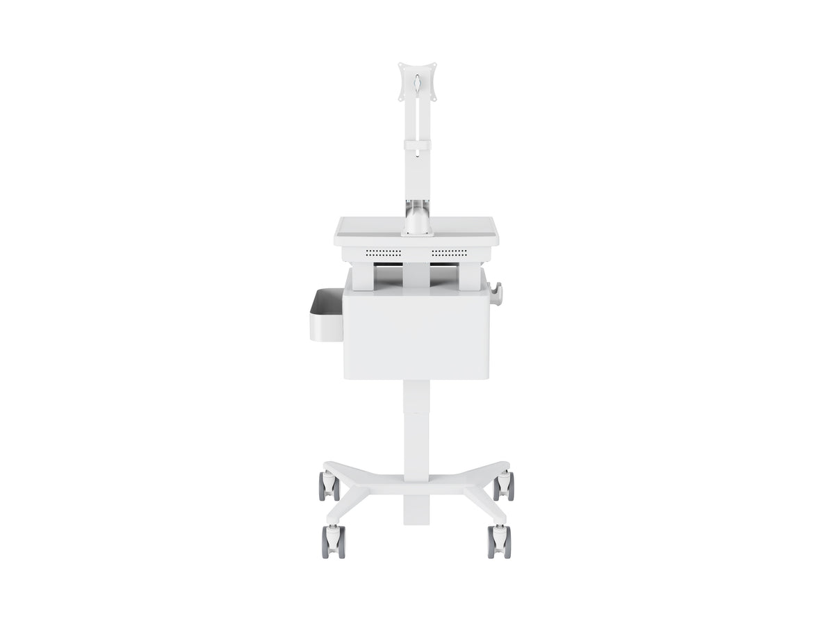 Multibrackets M Medical Cart Basic with Drawer & Fixed Monitor Arm Mobile Workstation | 7350105219627 Workstation Cart Multibrackets