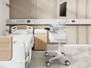 Multibrackets M Medical Cart Basic with Drawer & Fixed Monitor Arm Mobile Workstation | 7350105219627 Workstation Cart Multibrackets
