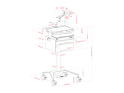 Multibrackets M Medical Cart Basic with Drawer & Gas Lift Monitor Arm Mobile Workstation | 7350105219610 Workstation Cart Multibrackets