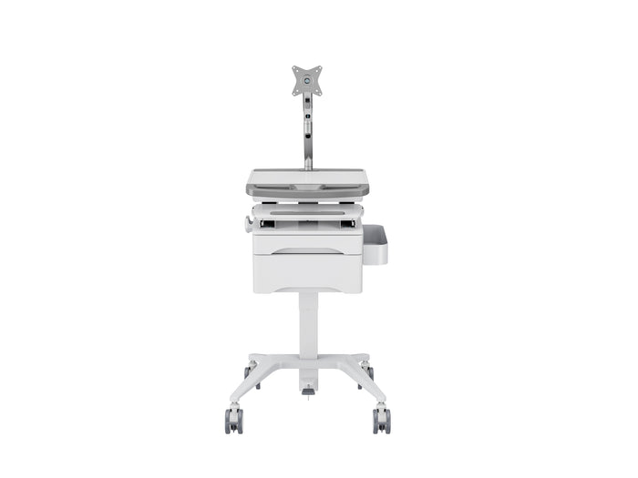 Multibrackets M Medical Cart Basic with Drawer & Gas Lift Monitor Arm Mobile Workstation | 7350105219610 Workstation Cart Multibrackets