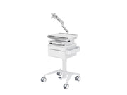 Multibrackets M Medical Cart Basic with Drawer & Gas Lift Monitor Arm Mobile Workstation | 7350105219610 Workstation Cart Multibrackets