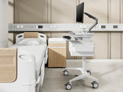 Multibrackets M Medical Cart Basic with Drawer & Gas Lift Monitor Arm Mobile Workstation | 7350105219610 Workstation Cart Multibrackets