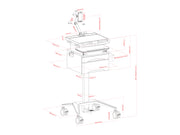 Multibrackets M Medical Cart Basic with Drawer & Tablet Holder Arm Mobile Workstation | 7350105219634 Workstation Cart Multibrackets