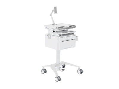 Multibrackets M Medical Cart Basic with Drawer & Tablet Holder Arm Mobile Workstation | 7350105219634 Workstation Cart Multibrackets