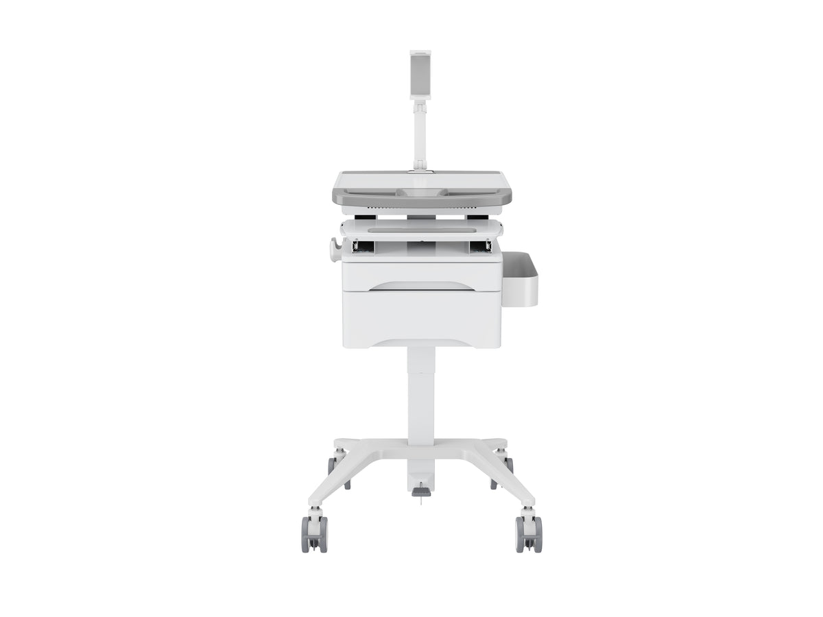 Multibrackets M Medical Cart Basic with Drawer & Tablet Holder Arm Mobile Workstation | 7350105219634 Workstation Cart Multibrackets