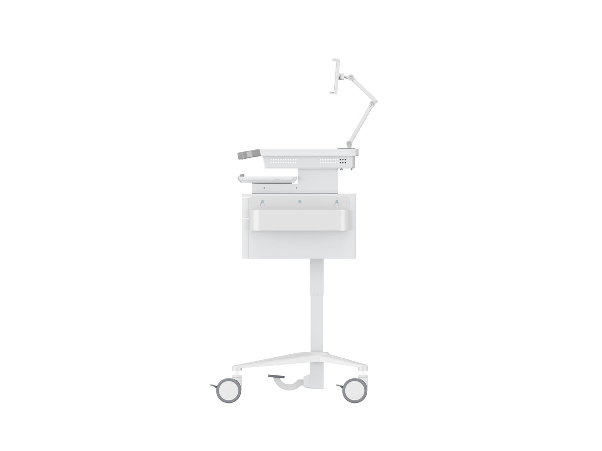 Multibrackets M Medical Cart Basic with Drawer & Tablet Holder Arm Mobile Workstation | 7350105219634 Workstation Cart Multibrackets