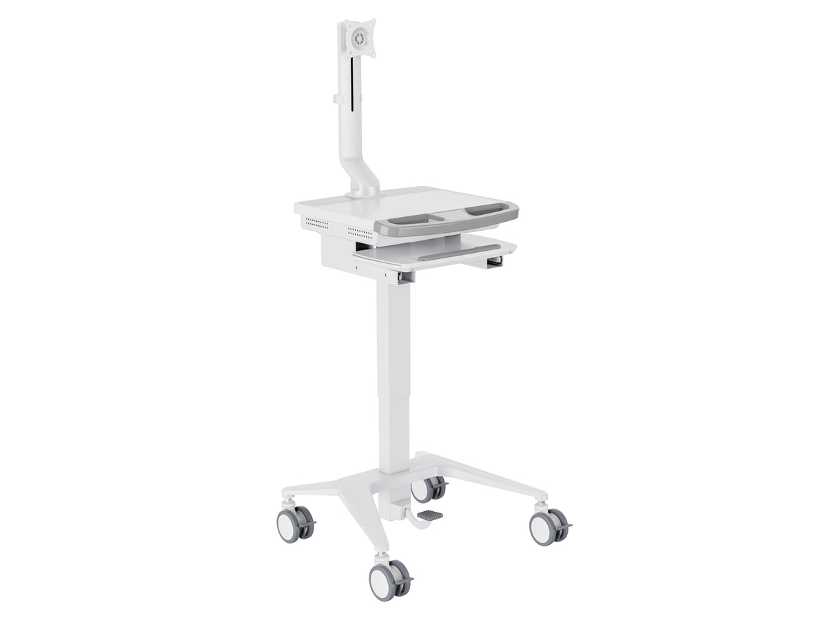 Multibrackets M Medical Cart Basic with Fixed Monitor Arm Mobile Workstation | 7350105219597 Workstation Cart Multibrackets