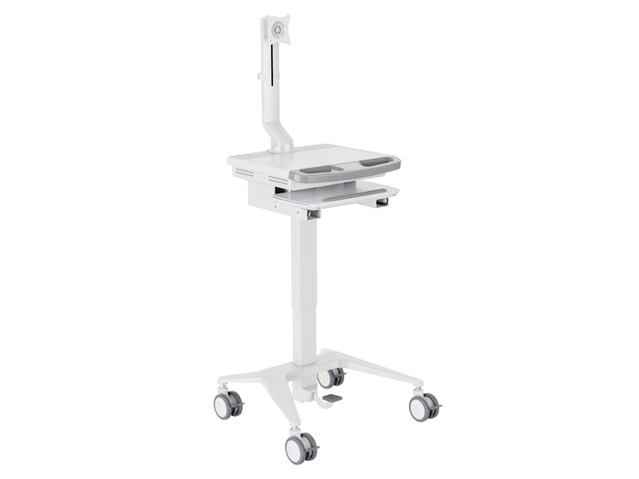 Multibrackets M Medical Cart Basic with Fixed Monitor Arm Mobile Workstation | 7350105219597 Workstation Cart Multibrackets