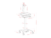 Multibrackets M Medical Cart Basic with Fixed Monitor Arm Mobile Workstation | 7350105219597 Workstation Cart Multibrackets
