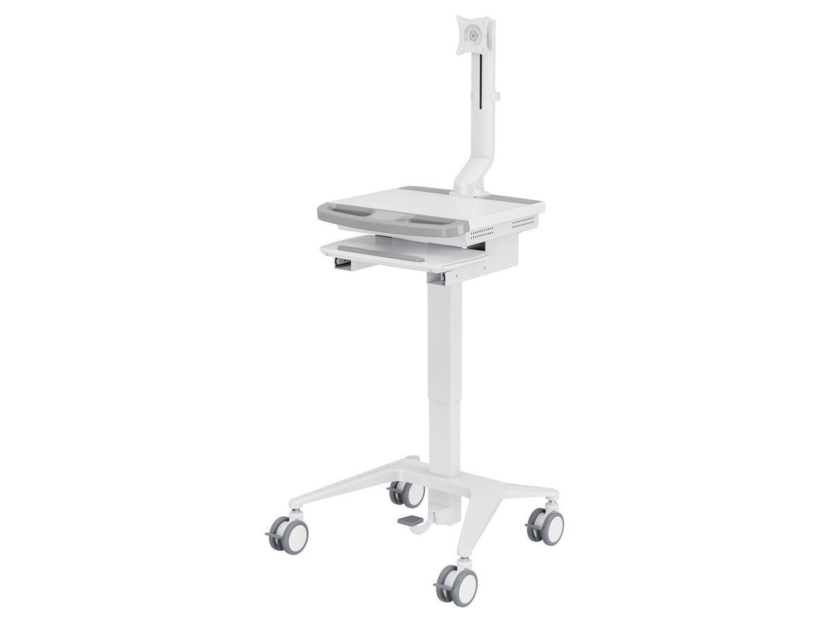 Multibrackets M Medical Cart Basic with Fixed Monitor Arm Mobile Workstation | 7350105219597 Workstation Cart Multibrackets