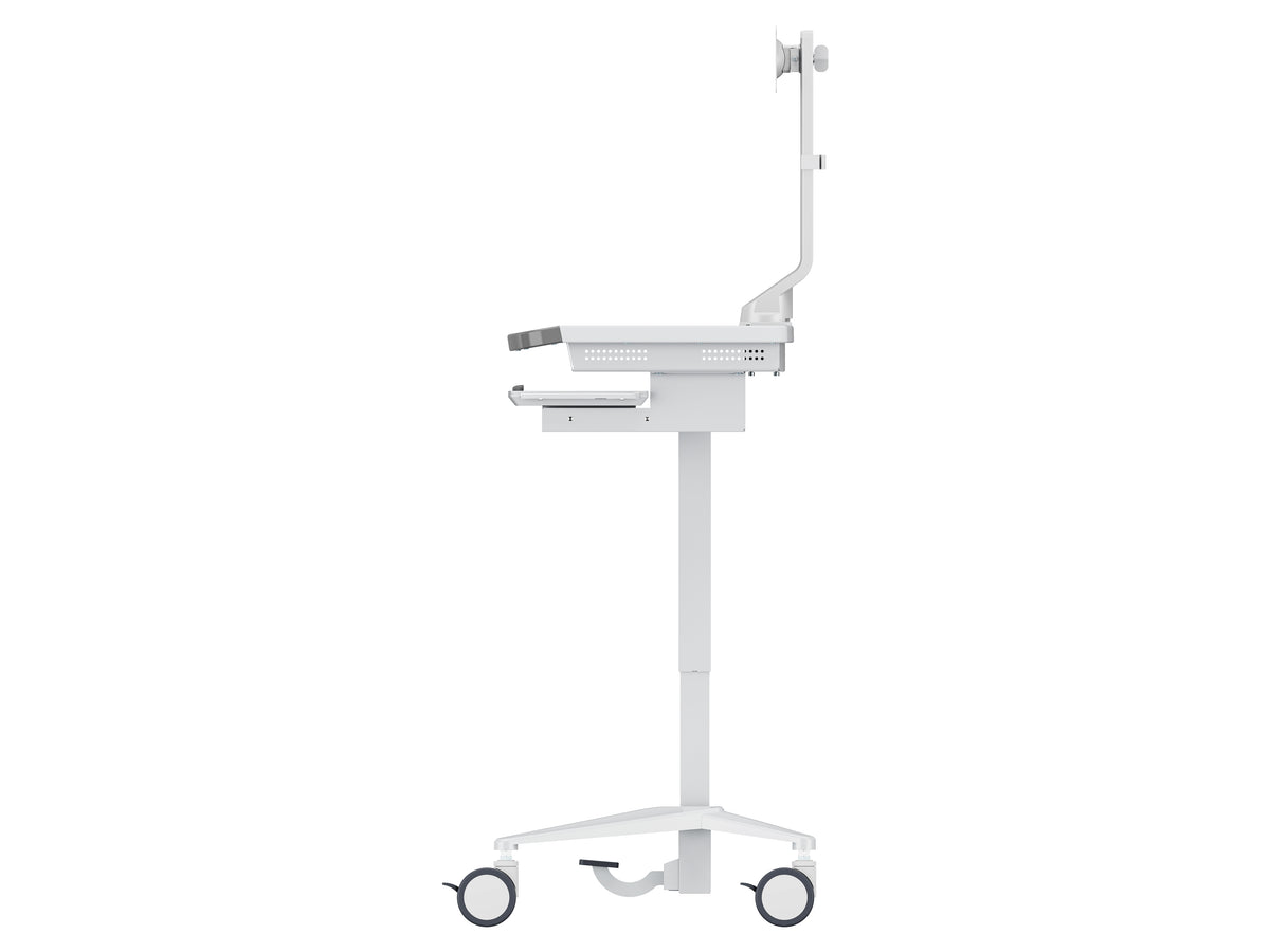Multibrackets M Medical Cart Basic with Fixed Monitor Arm Mobile Workstation | 7350105219597 Workstation Cart Multibrackets