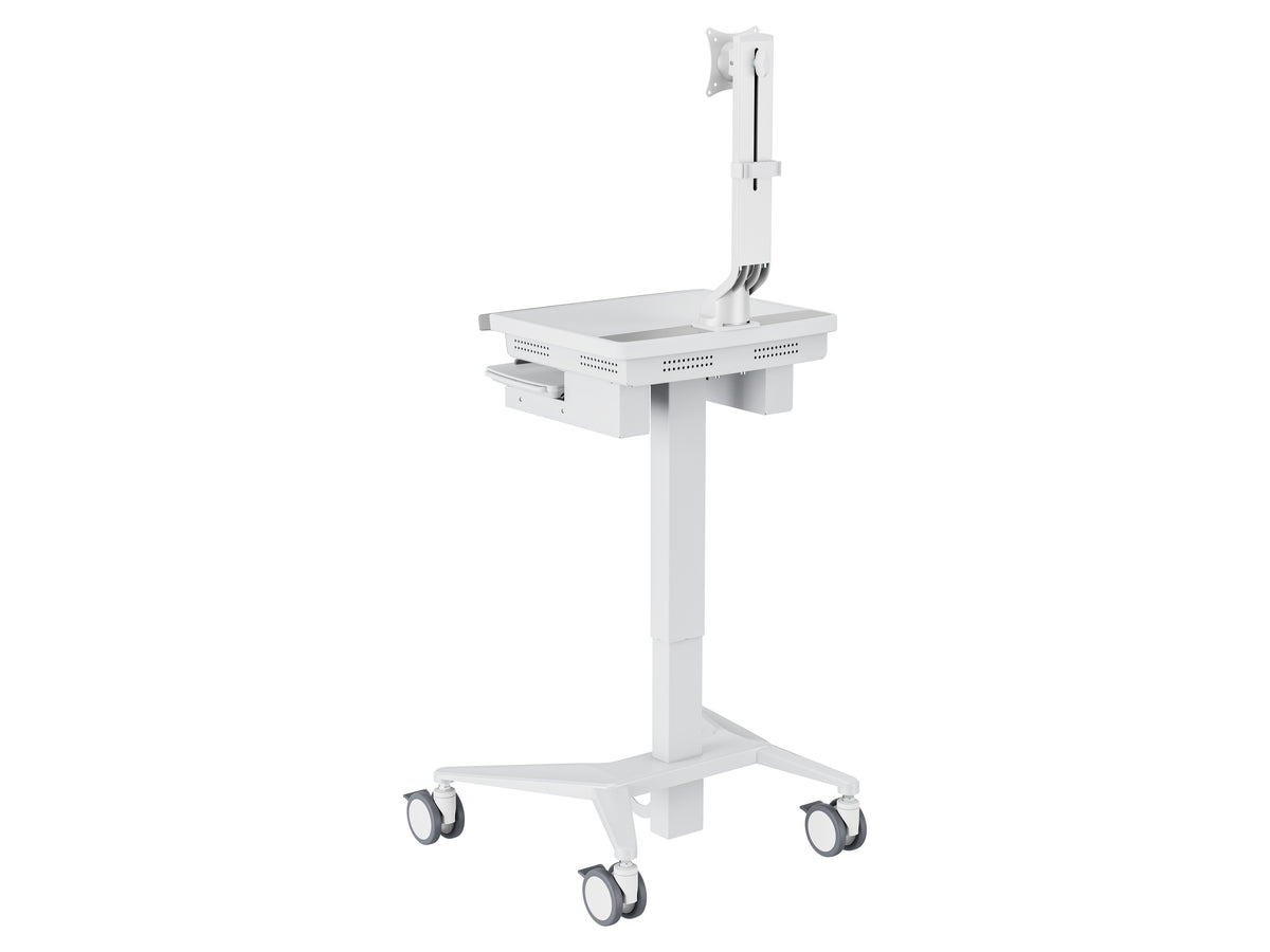 Multibrackets M Medical Cart Basic with Fixed Monitor Arm Mobile Workstation | 7350105219597 Workstation Cart Multibrackets