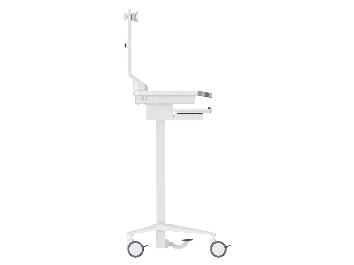 Multibrackets M Medical Cart Basic with Fixed Monitor Arm Mobile Workstation | 7350105219597 Workstation Cart Multibrackets