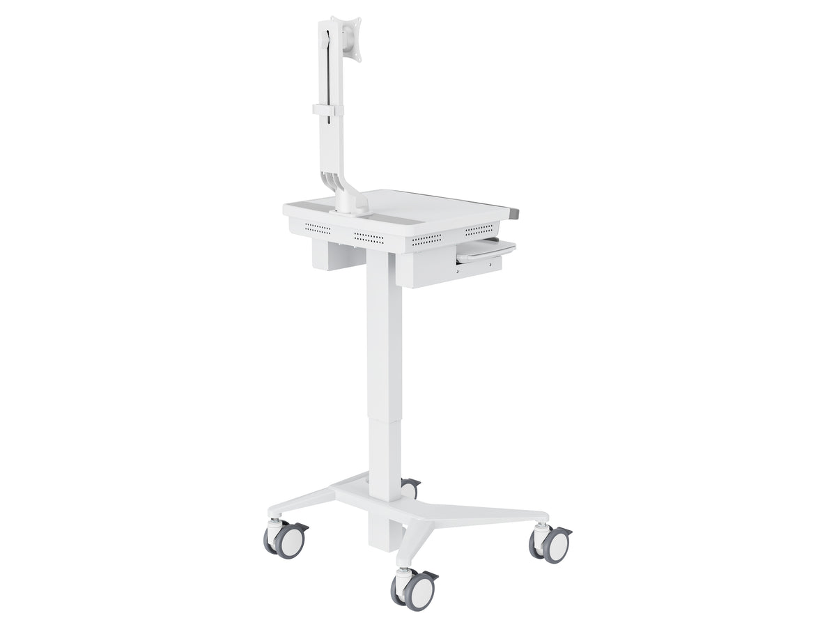 Multibrackets M Medical Cart Basic with Fixed Monitor Arm Mobile Workstation | 7350105219597 Workstation Cart Multibrackets