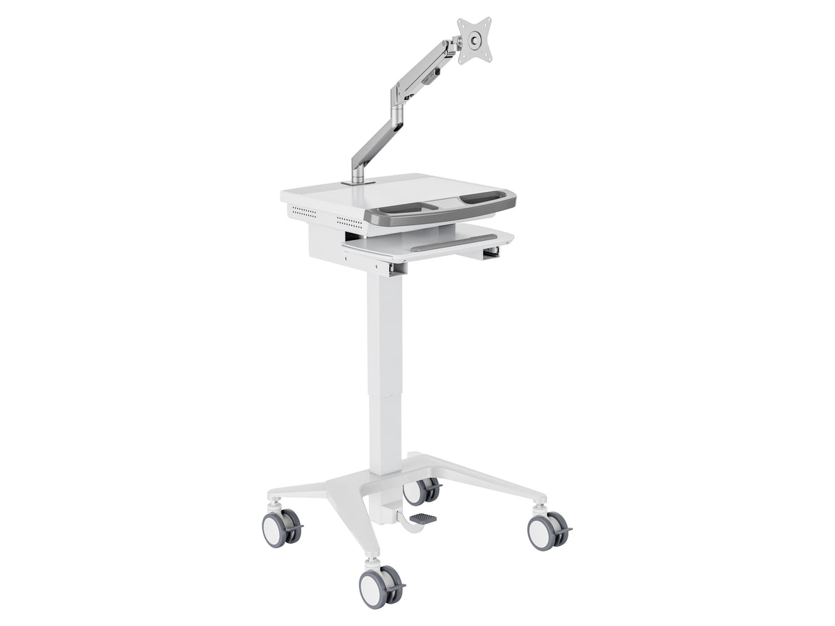 Multibrackets M Medical Cart Basic with Gas Lift Monitor Arm Mobile Workstation | 7350105219580 Workstation Cart Multibrackets
