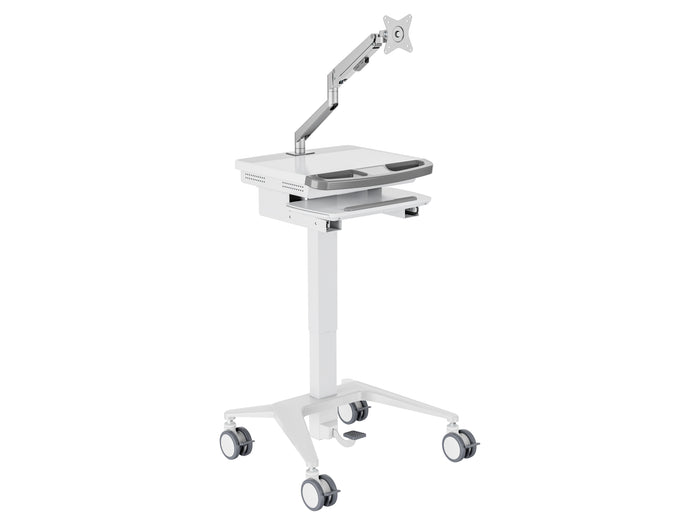 Multibrackets M Medical Cart Basic with Gas Lift Monitor Arm Mobile Workstation | 7350105219580 Workstation Cart Multibrackets