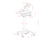 Multibrackets M Medical Cart Basic with Gas Lift Monitor Arm Mobile Workstation | 7350105219580 Workstation Cart Multibrackets