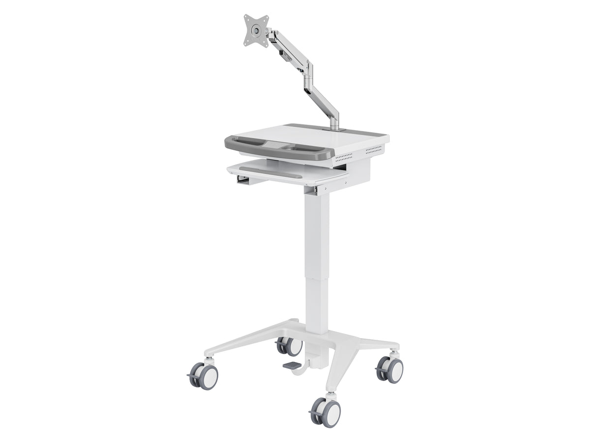 Multibrackets M Medical Cart Basic with Gas Lift Monitor Arm Mobile Workstation | 7350105219580 Workstation Cart Multibrackets