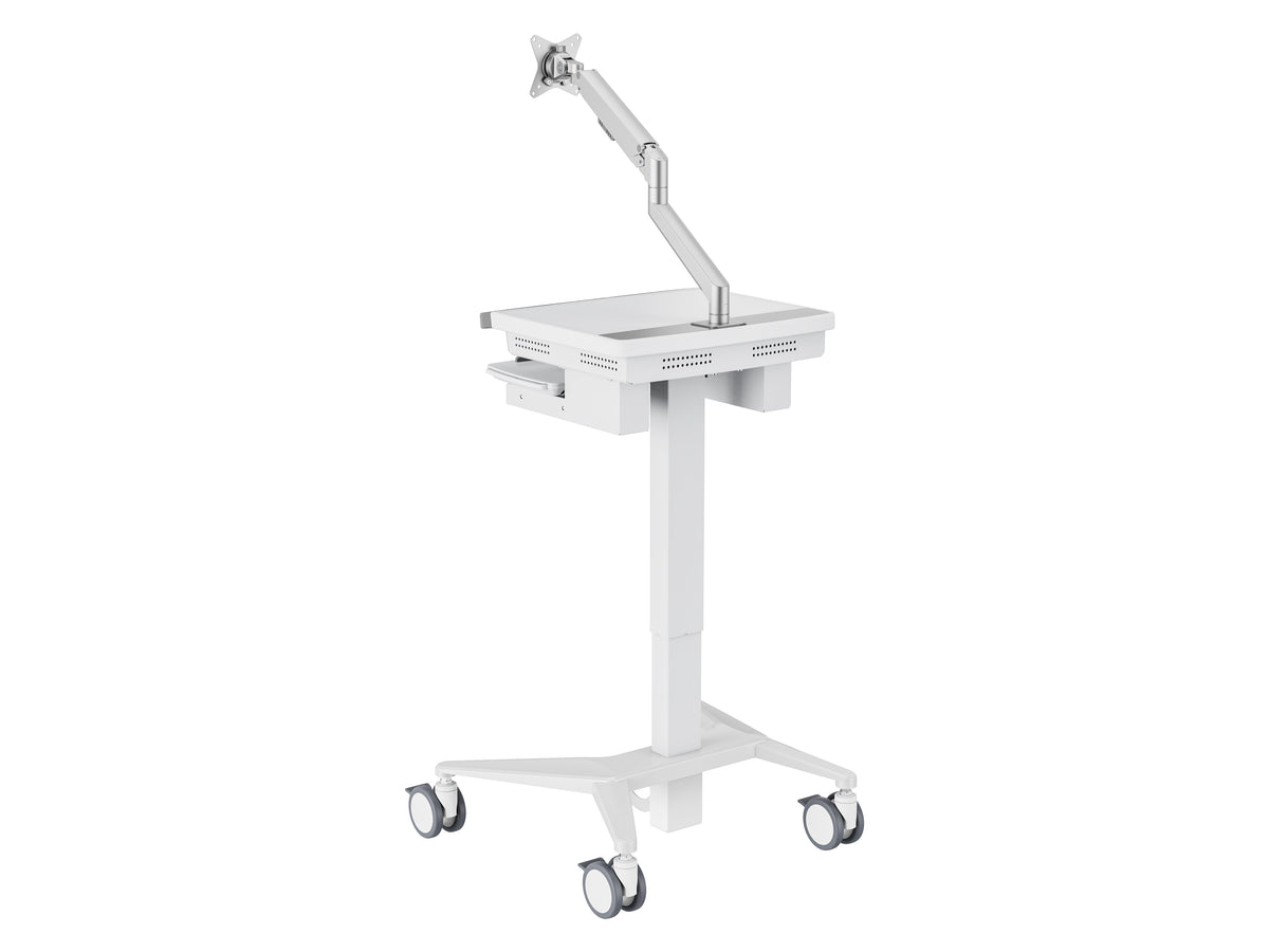 Multibrackets M Medical Cart Basic with Gas Lift Monitor Arm Mobile Workstation | 7350105219580 Workstation Cart Multibrackets
