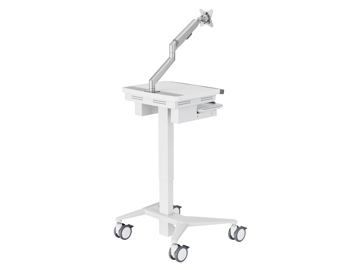 Multibrackets M Medical Cart Basic with Gas Lift Monitor Arm Mobile Workstation | 7350105219580 Workstation Cart Multibrackets