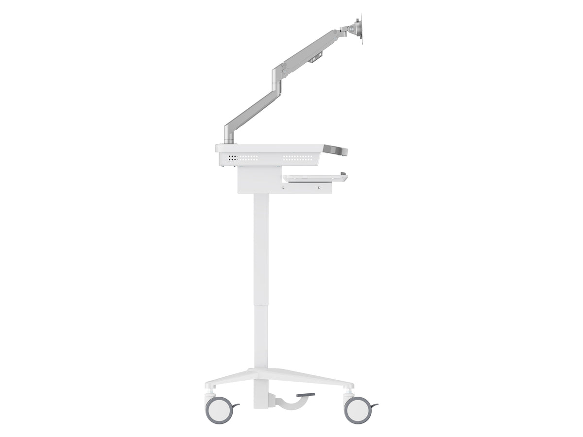 Multibrackets M Medical Cart Basic with Gas Lift Monitor Arm Mobile Workstation | 7350105219580 Workstation Cart Multibrackets