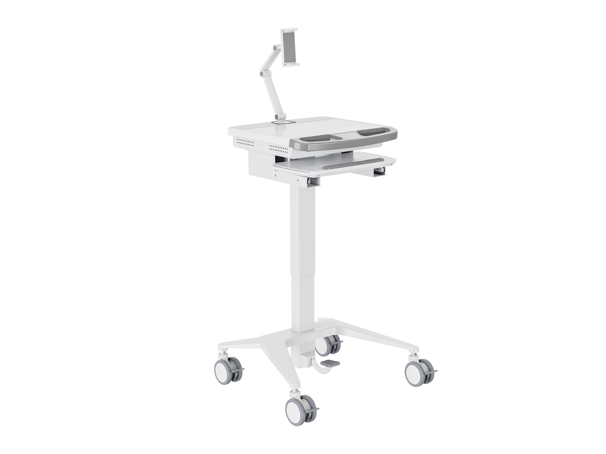 Multibrackets M Medical Cart Basic with Tablet Holder Arm Mobile Workstation | 7350105219603 Workstation Cart Multibrackets
