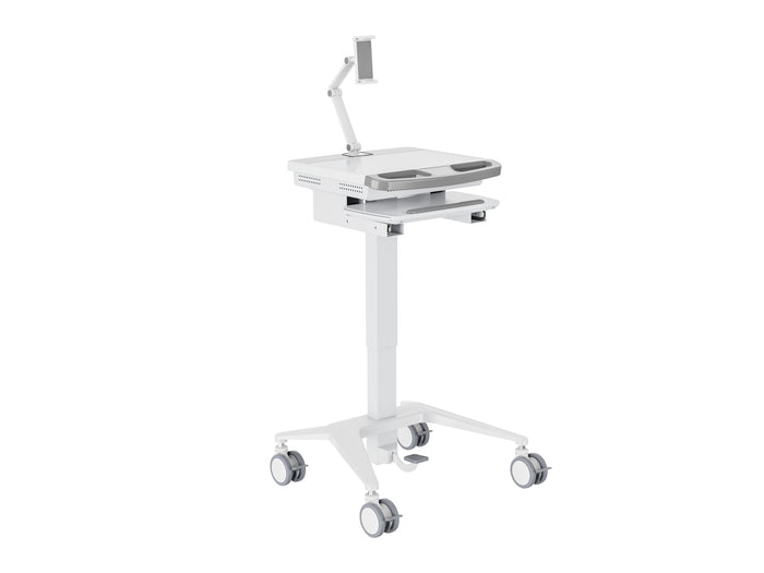 Multibrackets M Medical Cart Basic with Tablet Holder Arm Mobile Workstation | 7350105219603 Workstation Cart Multibrackets