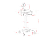 Multibrackets M Medical Cart Basic with Tablet Holder Arm Mobile Workstation | 7350105219603 Workstation Cart Multibrackets
