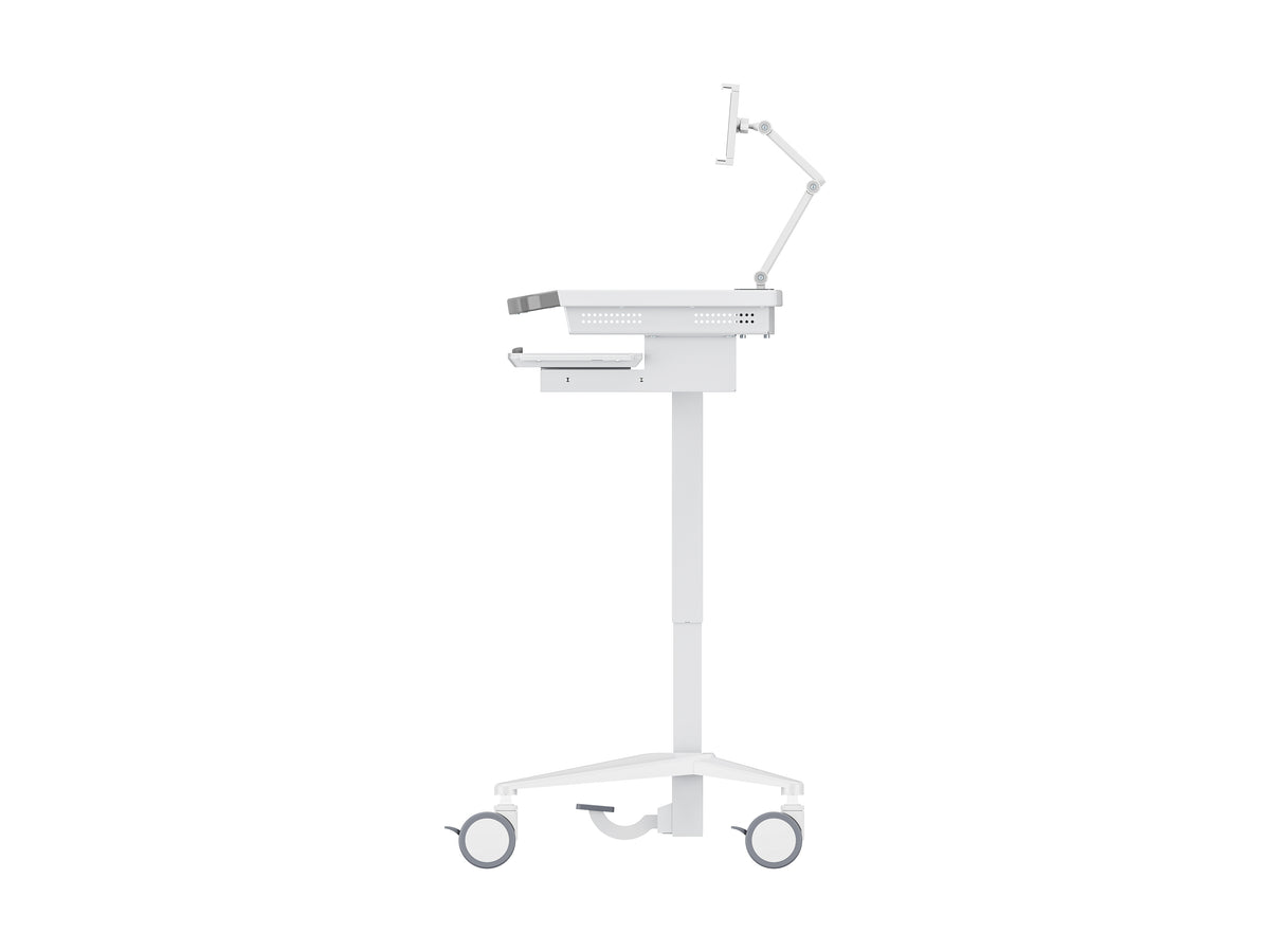 Multibrackets M Medical Cart Basic with Tablet Holder Arm Mobile Workstation | 7350105219603 Workstation Cart Multibrackets