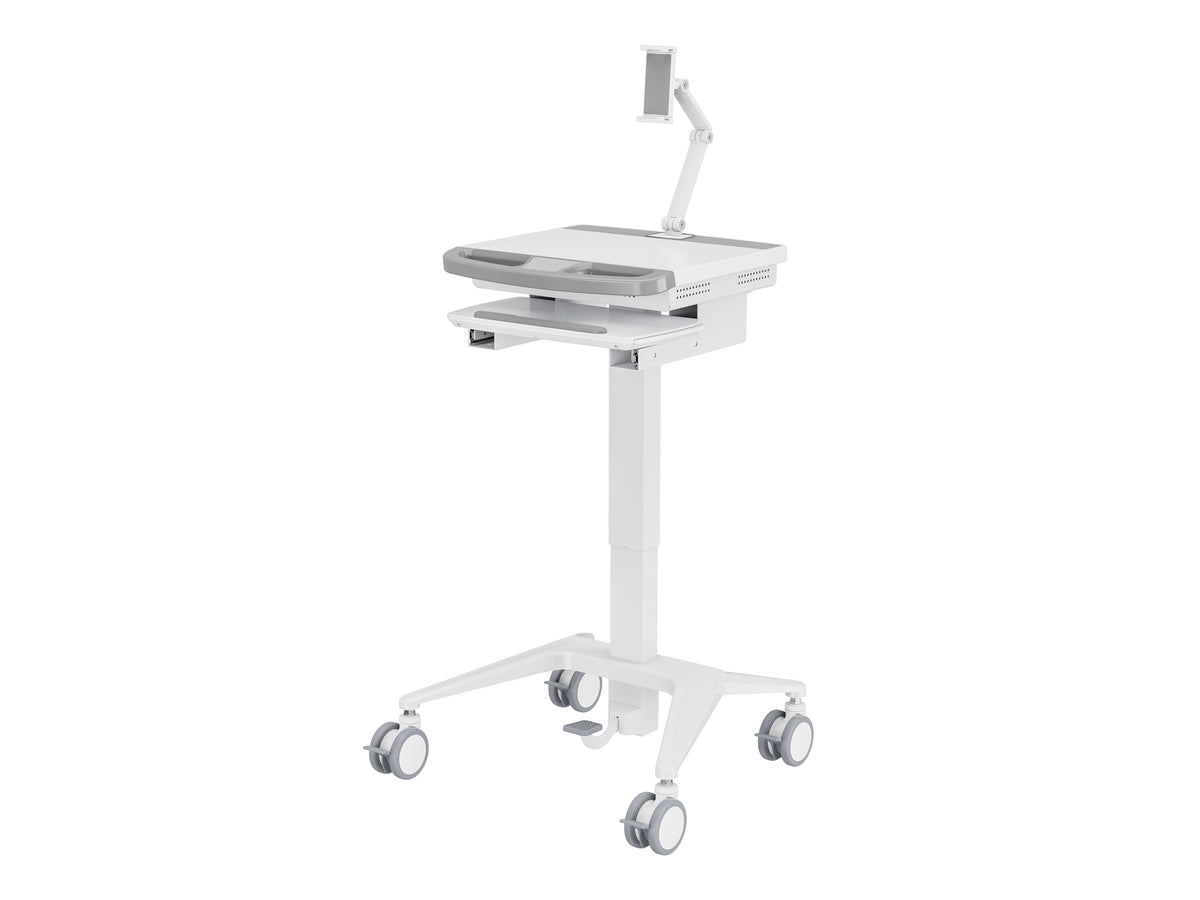 Multibrackets M Medical Cart Basic with Tablet Holder Arm Mobile Workstation | 7350105219603 Workstation Cart Multibrackets