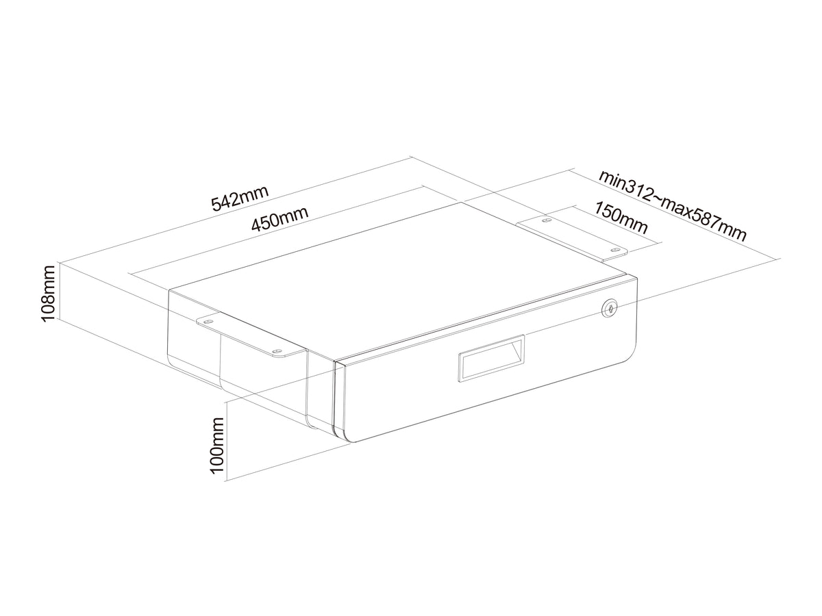 Multibrackets M Medical Lockable Drawer System for Carts & Desks | 7350105217890 Mount Accessories Multibrackets