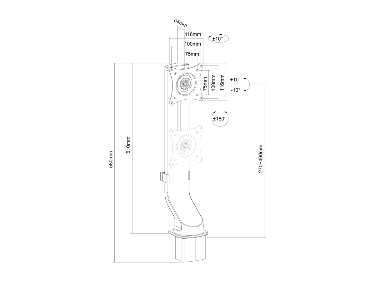 Multibrackets M Medical Monitor Stand Basic for 15"-27" Screens | 7350105217951 Monitor Mounts & Stands Multibrackets