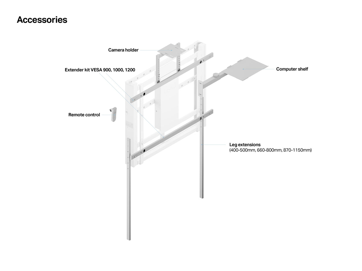 Multibrackets M Motorised Wallmount for 42"-110" Screens | 7350073731169 Motorised Floormount Multibrackets